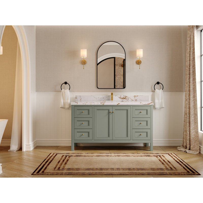 Nashville X P 22 po De salle de bain Quartz gris Piatra, Evergreen, Doré Viola