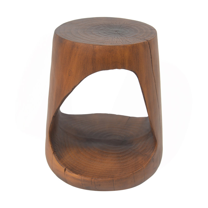Table d'appoint creuse, texture semblable au bois, Brun antique
