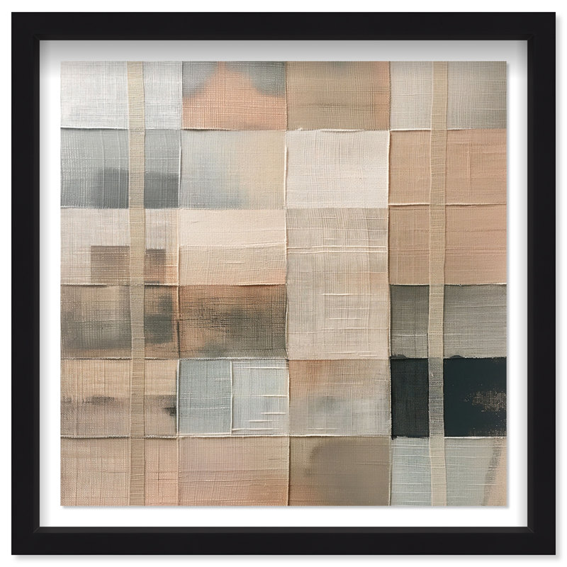 Minimalist Mesh Shadowbox Abstract Print by Oliver Gal, Black Frame, 12 x 12, 13.5"H x 13.5"W, Black Frame
