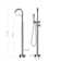 Double Handle Floor Mounted Freestanding Tub Faucet with Handshower