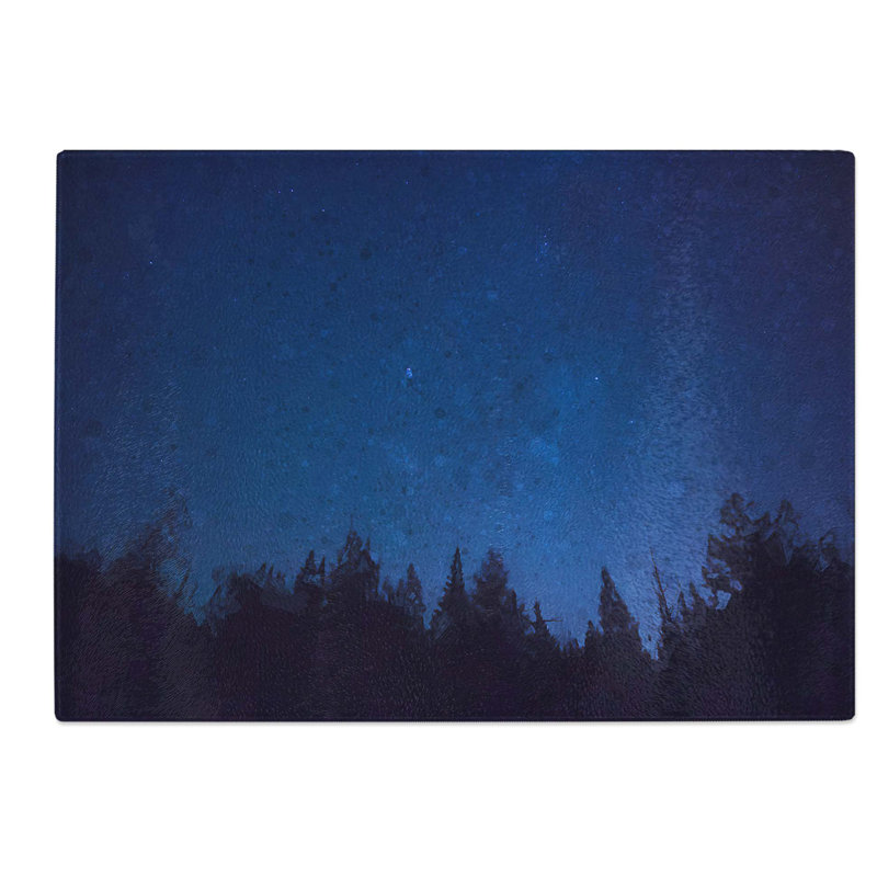 Tempered Glass Stars at Night Chopping Board, 28.5 cm W x 20 cm L