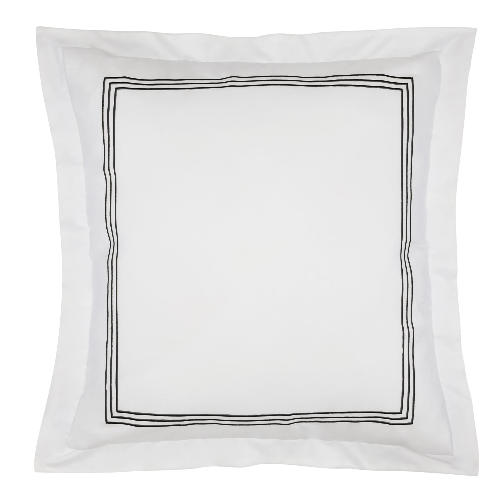Norma Cotton Blend Pillow Sham, Black, Euro