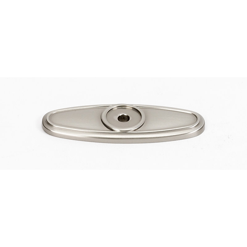 Classic Traditional Metal Knob Backplate, Satin Nickel