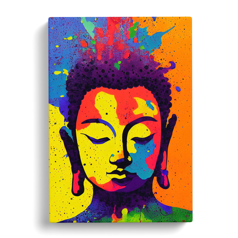 Buddha Splashed No.3 - Print, Wrapped Canvas, 50cm H x 35cm W x 3cm D, No Matte