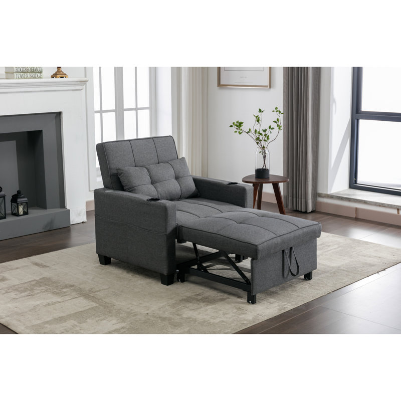 Fauteuil-lit 31 coulissant gris foncé - bâbord, usure - tissu, réglable pour une utilisation polyvalente lin avec convertible d'interface, Scratch, confort quotidien