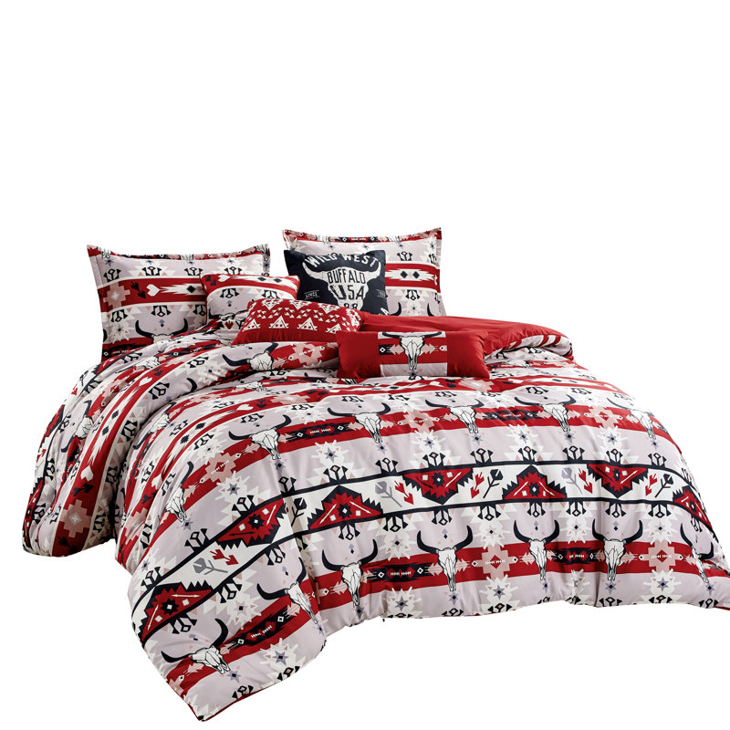 Ensemble d'édredon en microfibre 7 pièces , Édredon pour très grand lit + 2 très grandes ta
