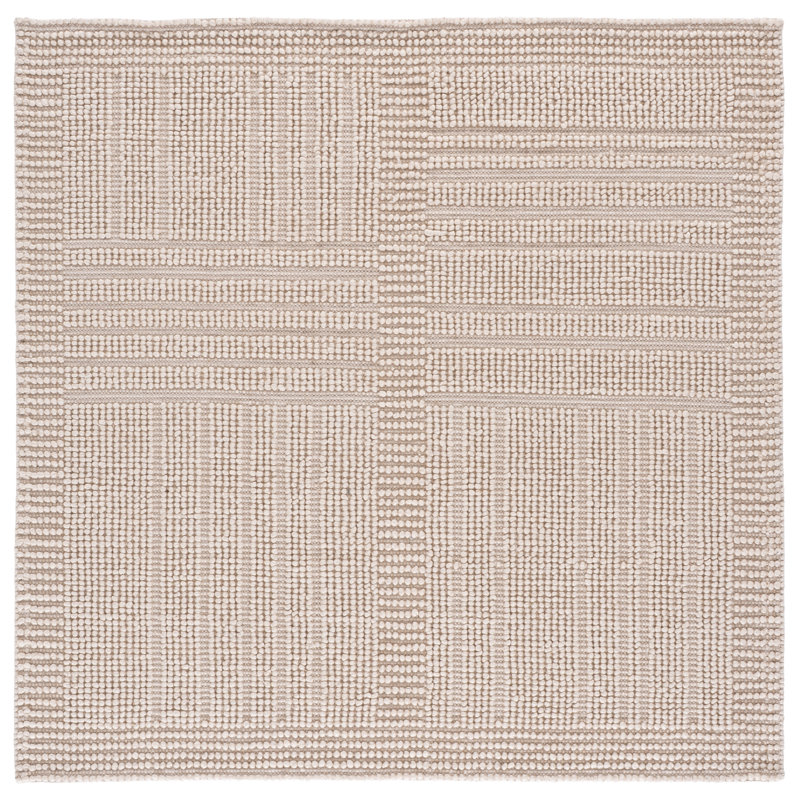 Natura Hand Woven Wool; Cotton; Recycled P.E.T Solid Color Indoor Rug, Square 6'