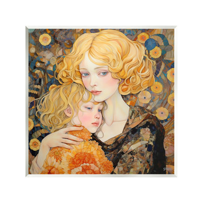Blonde Mother & Child Wall Plaque Art by RB