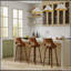 Tabouret de bar pivotant Maeve (lot de 2) en similicuir végan crème