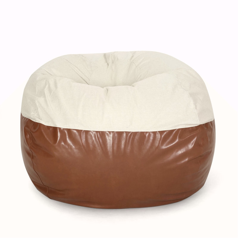 Pouf rond en fil de coton tricoté, H 42,11 po x l 52,11 po x P 52,11 po
