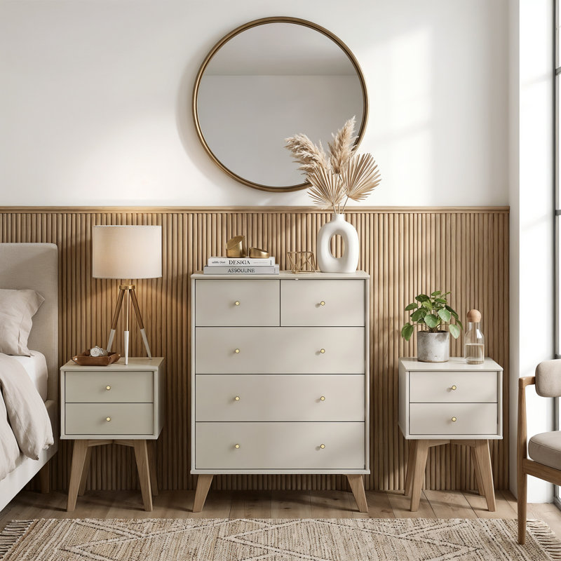 Abby Storage Duo Bedroom Set , Light Grey