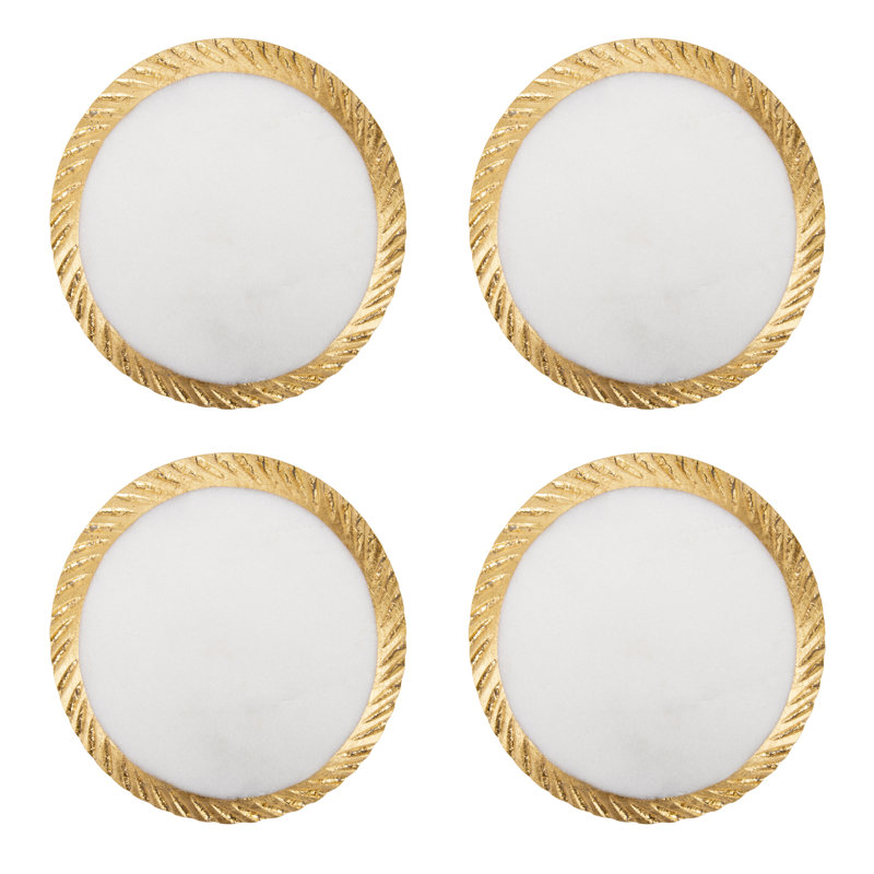 Marble Round 4 Piece Coaster Set