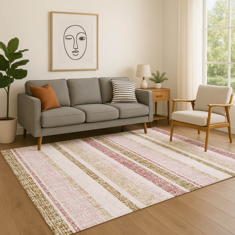 Tapis de qualité supérieure lavable à la machine Mayfield AMF2122, Rose, 3 pi x 5 pi