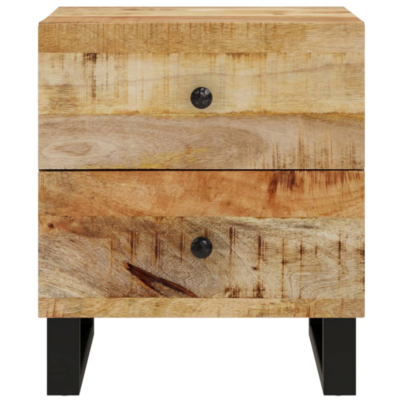 Table de chevet 2 tiroirs Jolena, Bois manguier