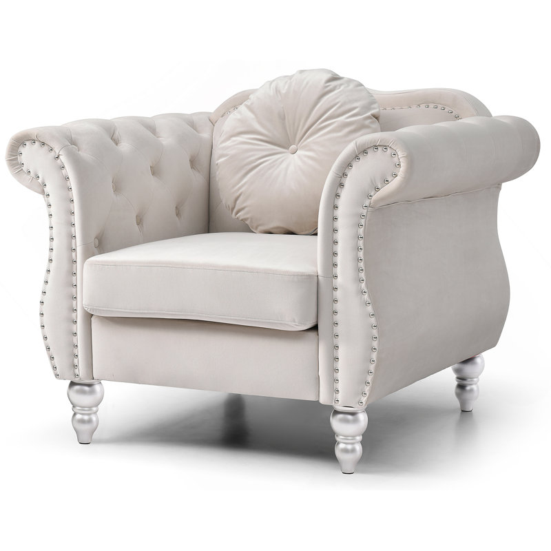 Élégant fauteuil transitionnel évasé ivoire, Ivory