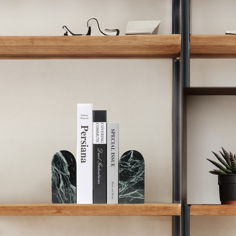 Serre-livres en marbre (ensemble de 2), H 2,3 po x l 2,54 po x P 5,66 po, Vert