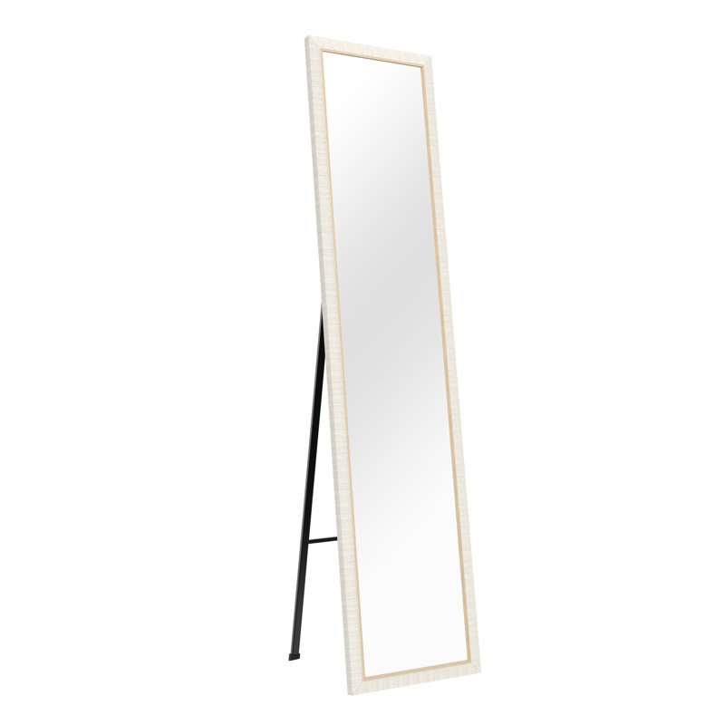 Rectangle Floor Mirror, Natural Wood