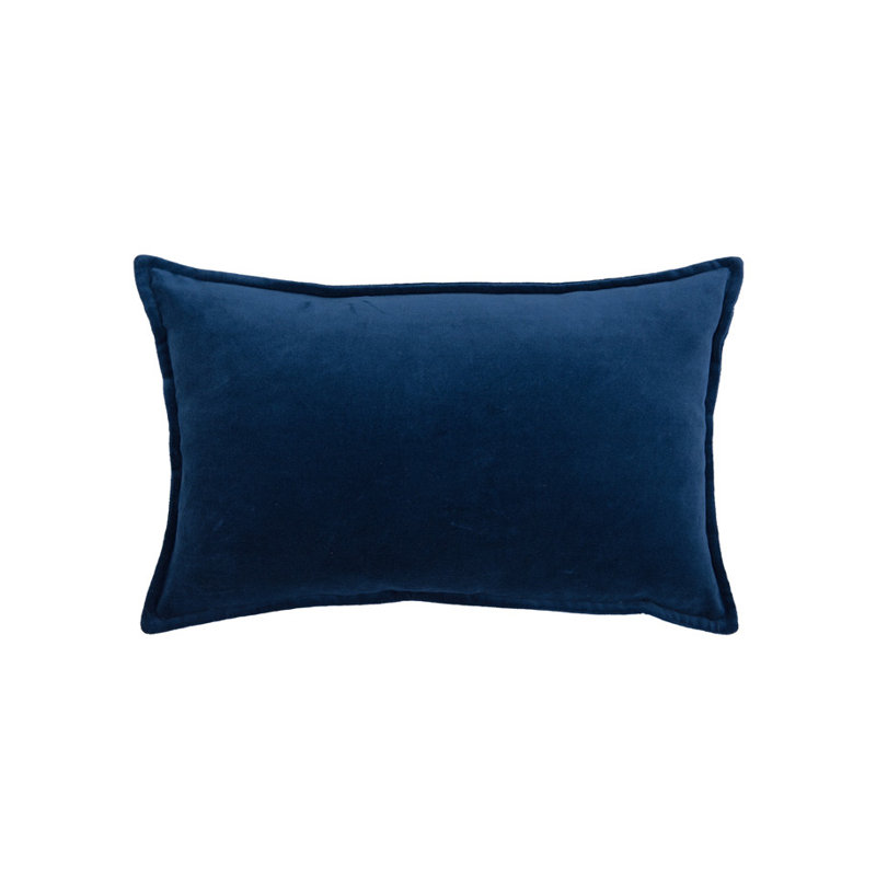 Coussin lombaire velours Bethany, Bleu