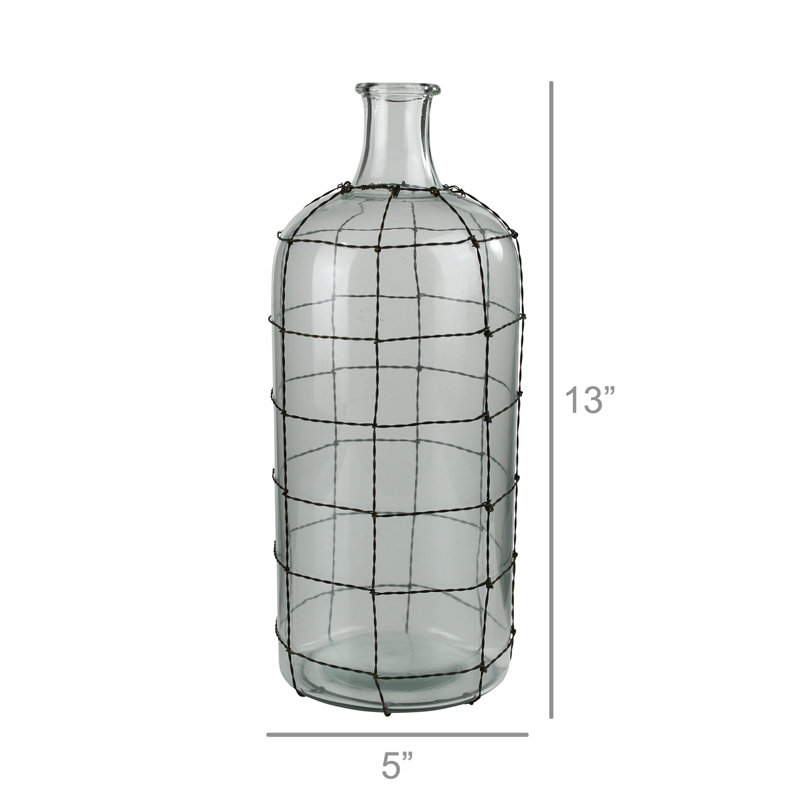 Anneice Ceramic / Porcelain Decorative Bottle, 13" H x 5" W x 5" D