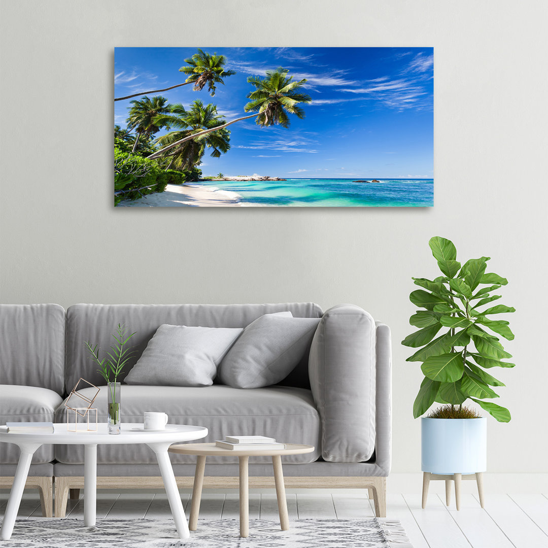 Leinwanddruck - Wandkunst - Drucke auf Leinwand - 100X50 Bildmotiv: Tropischer Strand