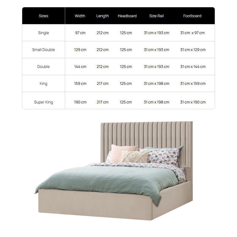 Leopoldine Upholstered Bed, Single (3'), asphalt