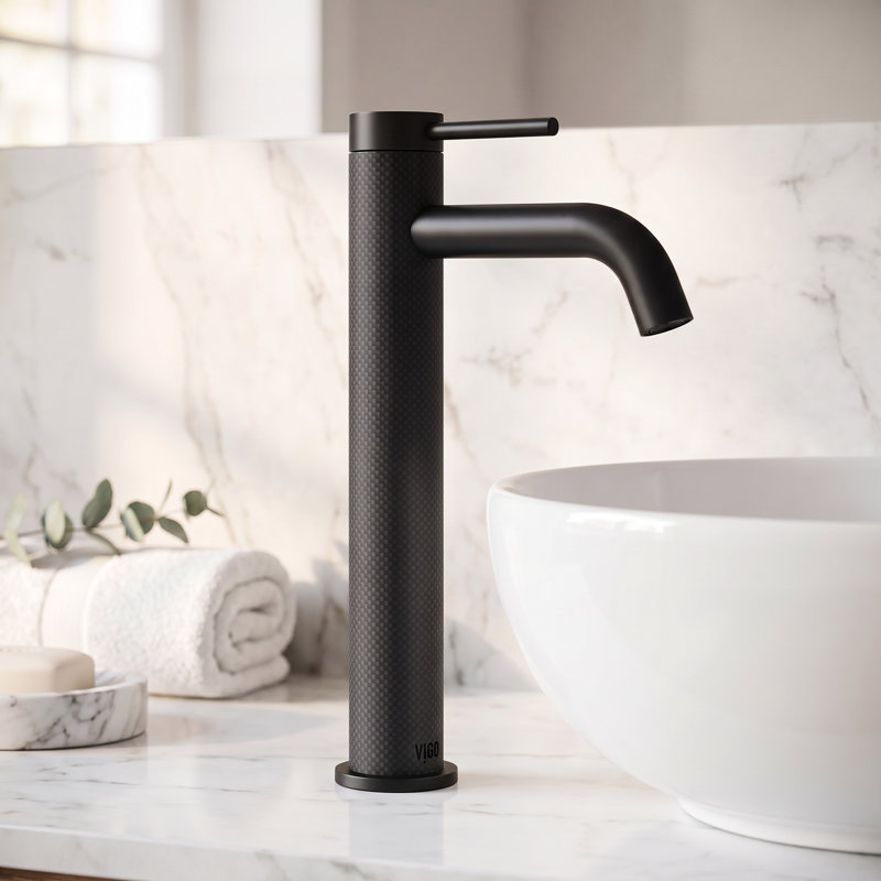 Lexington 10" H Single Handle Vessel Sink Bathroom Faucet, Matte Black
