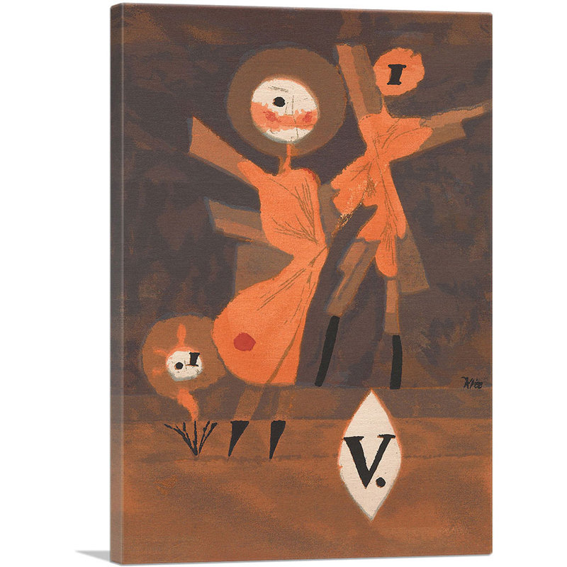 «Flower Family V 1922» par Paul Klee - reproduction d'art sur toile tendue, H 18 po x l 12 po x P 0,75 po