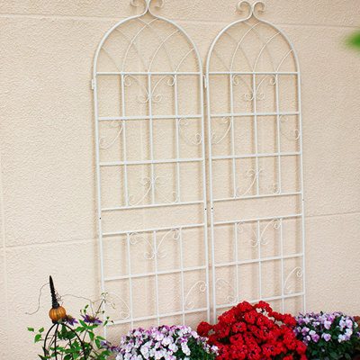 Metal 71"X19.7" Garden Trellis, Rustproof, Cream White, Simple Assembly Directions Trellis For Gardens, Rust-, Creamy Effortless Method