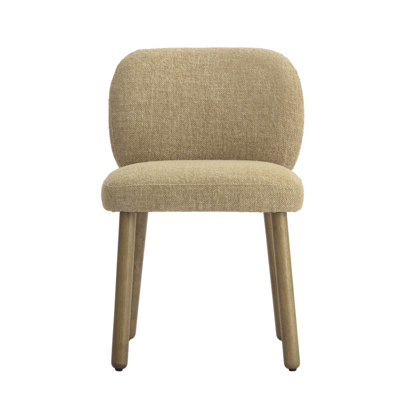 Foxy Textured Fabric Dining Chair, Honey, Light Brown