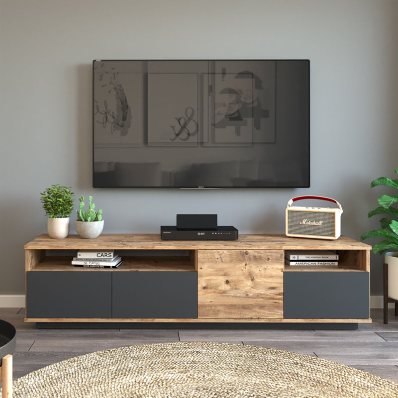 Meuble télé pour téléviseur de 40 po ou moins, Pin d'Atlantic / anthracite