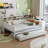 Wooden Daybed With Storage Shelves, Multi-Functional Bed With Twin Size Trundle Bed And Study Desk-1370059053-1370059042