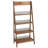 Lavish Home 4-Tier Ladder Bookshelf, Modern Leaning Wood Storage Shelf, Walnut Finish, 68"H