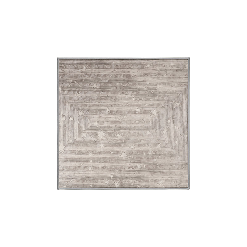 Silky Soft Plush Gray Area Rug, Square 3'