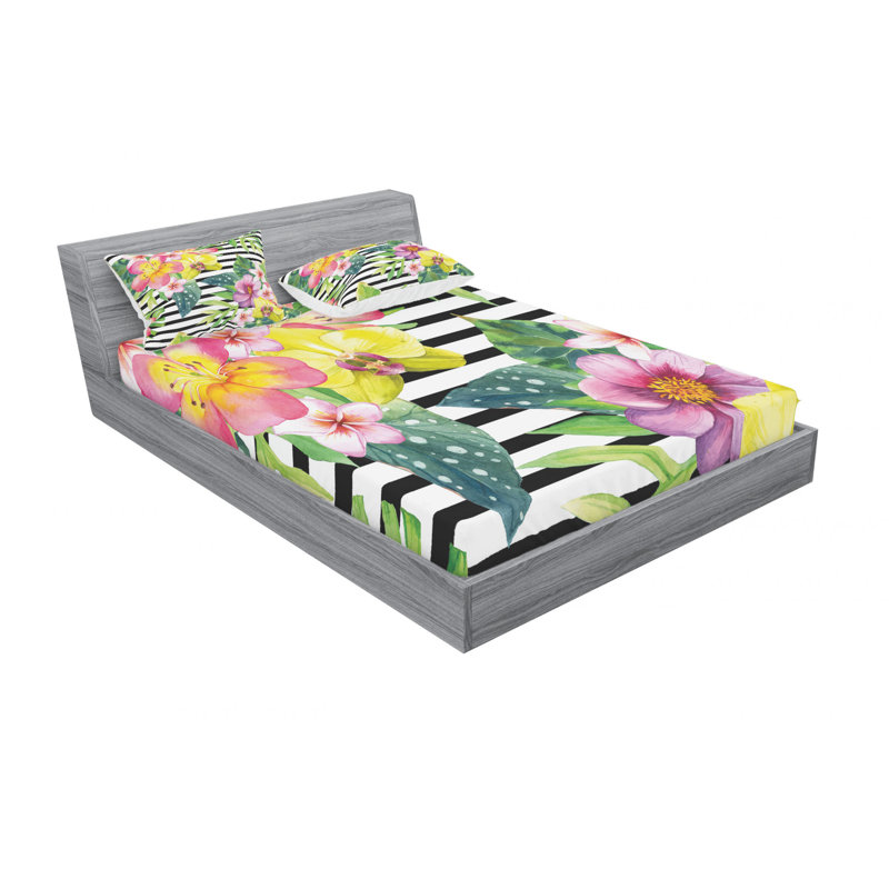 Ensemble de draps en kimono traditionnel, Ensemble de drap pour grand lit avec drap-housse