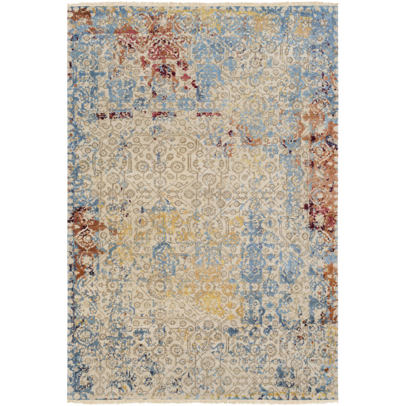 Colaba Silk Abstract Area Rug, Rectangle 2' x 3'