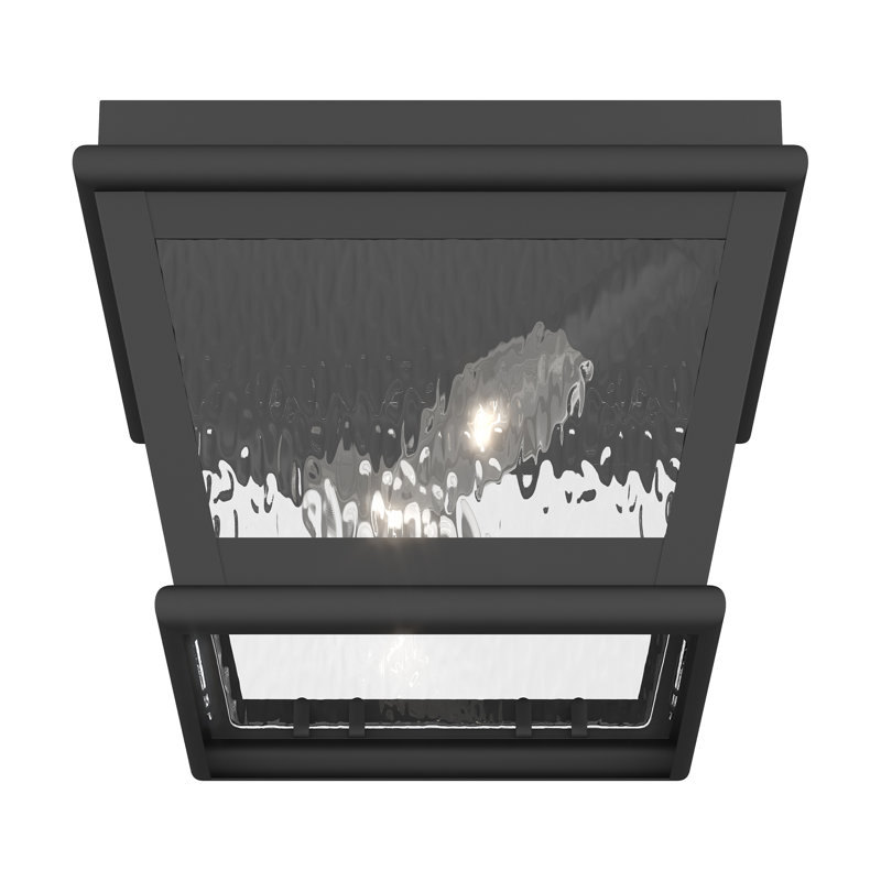 Bethlyn 8'' W Outdoor Flush Mount, Black
