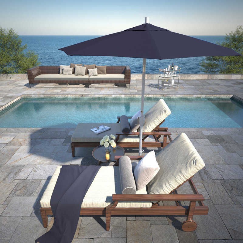 Parasol de marché 7 pi 6 po Nacoma, Toile bleu marine Sunbrella®