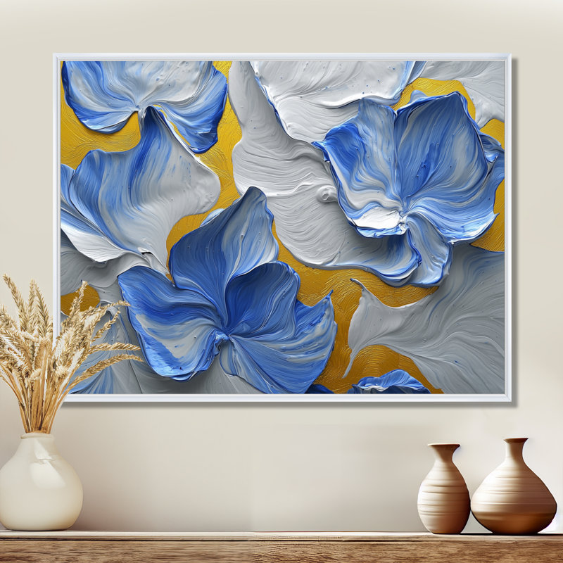 Trafford - Abstract Wall Art, H 12 po x l 20 po, Impression encadrée flottante, Blanc