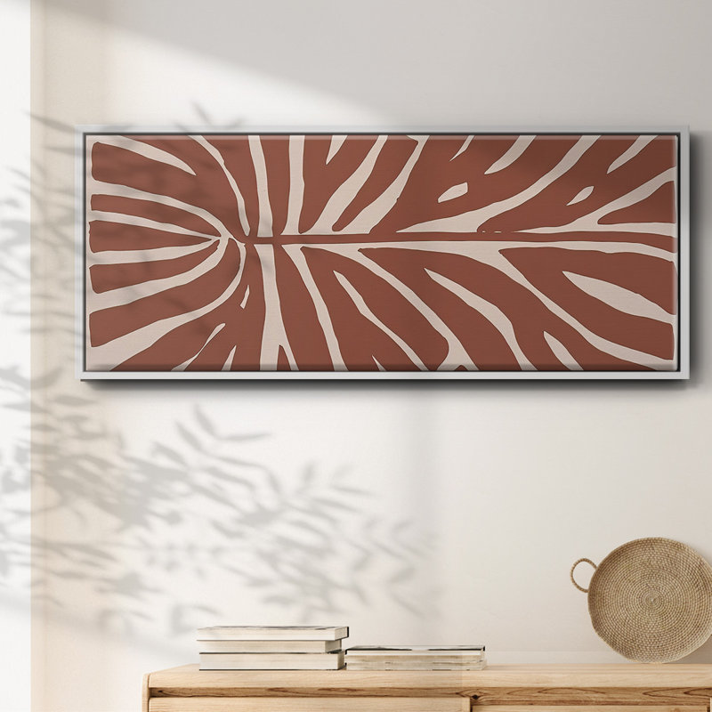 Terra Cotta Block Palms III- Framed Canvas, 24" H x 60" W