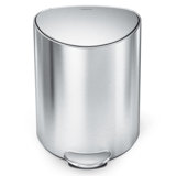simplehuman 6 Liter / 1.6 Gallon Semi-Round Bathroom Step Trash Can