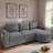 Modern L-shaped Sectional Sofa With Curved Chaise Lounge, Usb Ports And Side Storage Pockets-2081214180