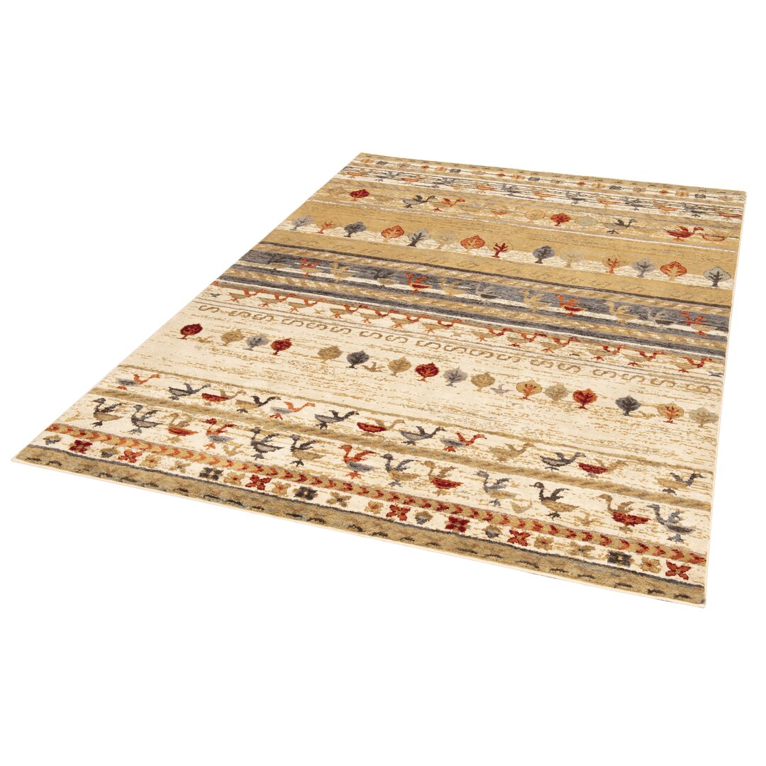 Flachgewebe-Teppich Cokato in Beige/Rot/Grau