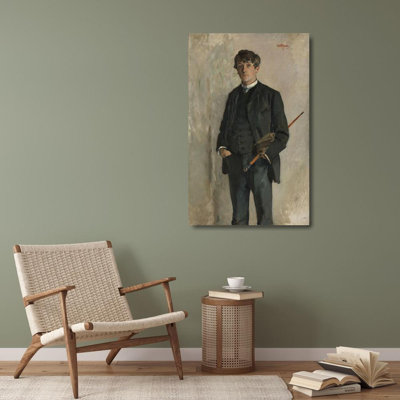 «Portrait of the Painter Kalle Løchen» par Eilif Peterssen, reproduction d'art sur toile tendue avec châssis