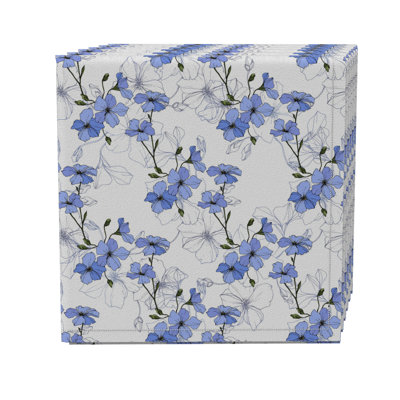 Cotton Twill Floral Square Napkin