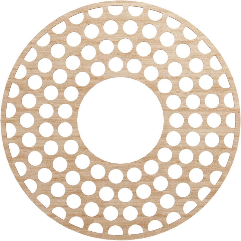 Médaillon de plafond en bois Fink, H 32 po x l 32 po x P 0,38 po, Aulne