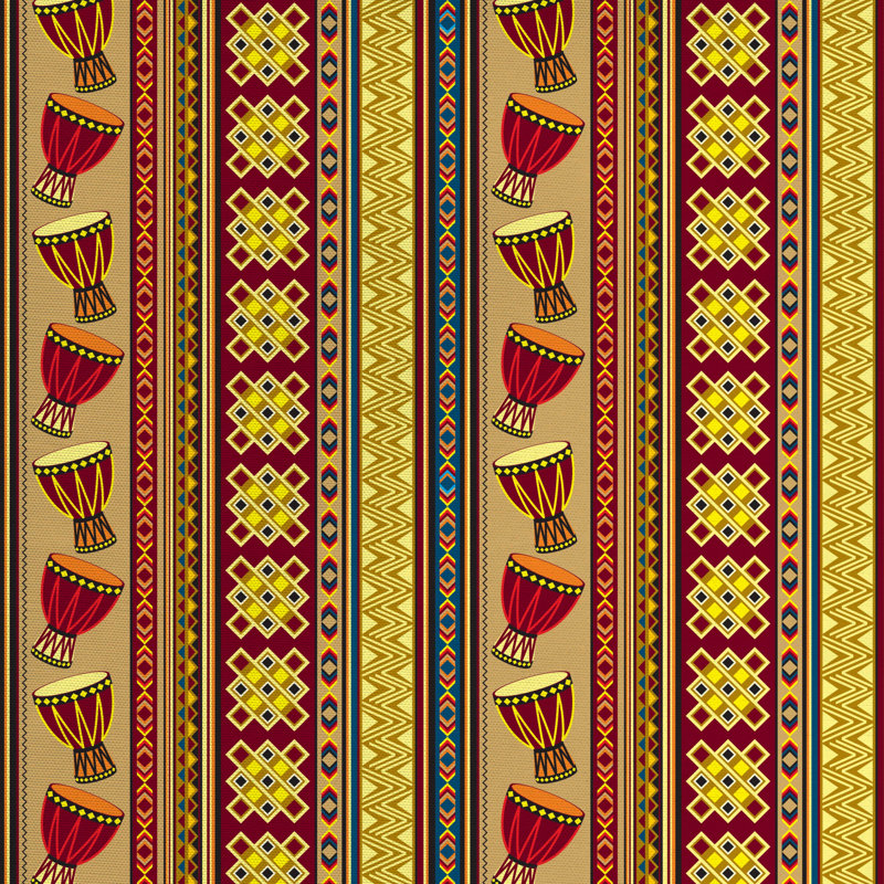Tissu africain, H 36 po x l 58 po x P 1 po