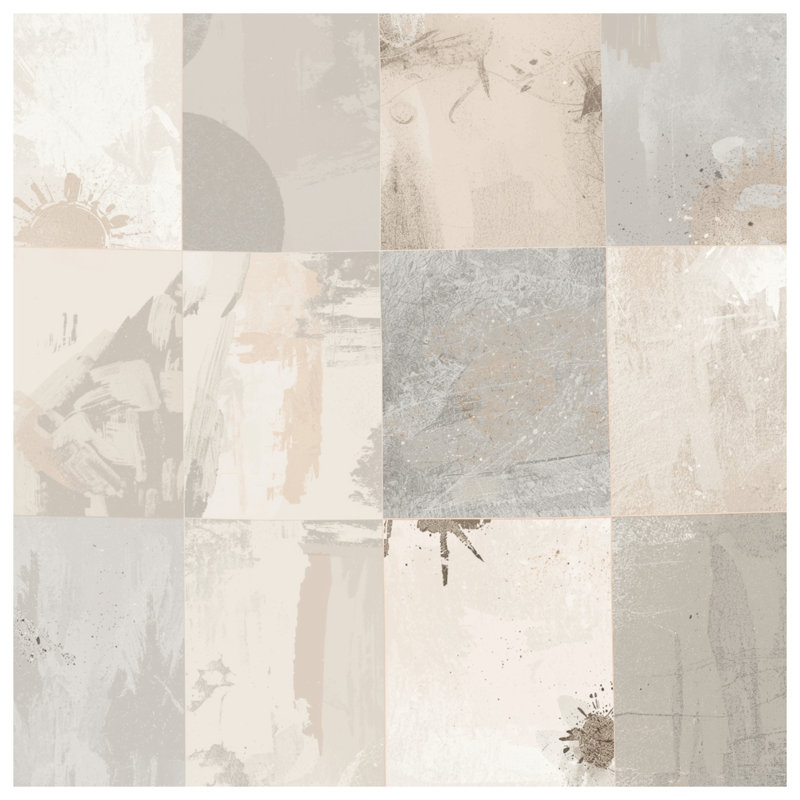 Abstract Beige Gray Blocks Double Sided Throw Pillows, 26 x 26 inches