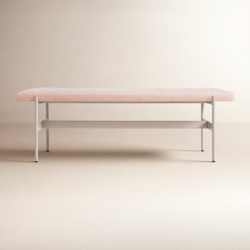 Daybench Genuine Leather Upholstered Bench, Putty, Oxblood, 17" H x 55" W x 14" D