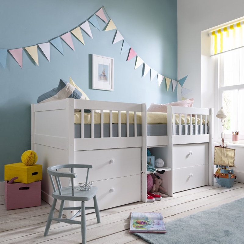 Rylee 70 X 200cm Cabin Bed with Storage Included with Built-in Ladder Included