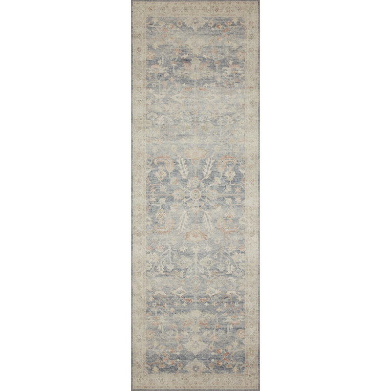 Tapis oriental denim / beige Claribel, Tapis de couloir 2 pi x 5 pi